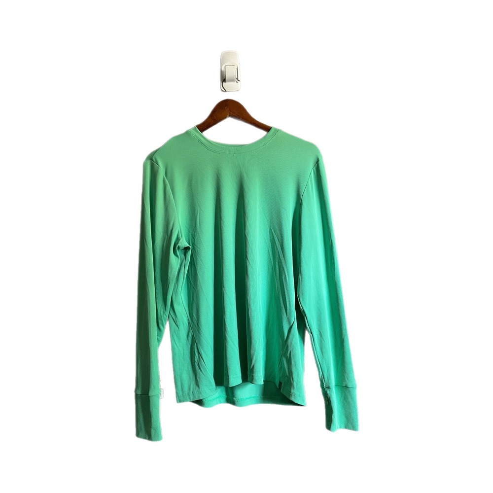Landau Long Sleeve Top Womens Mint Green Excellent Ribbed Crewneck Activewear